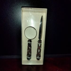 Pier 1 Imports Magnifying Glass And Letter Opener Set